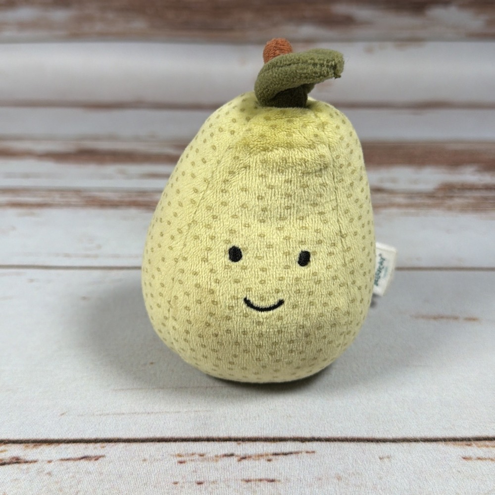 Jellycat Fabulous Fruit Pear Green Stuffed Plush Retired Rare Mini 4" Toy